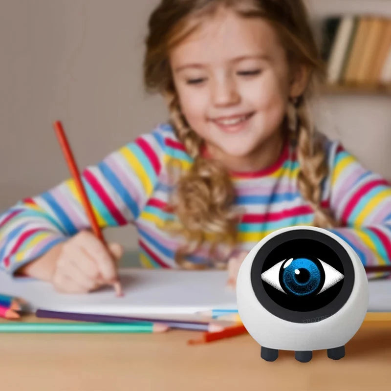 AI Voice Chat Robot No Touch Screen LCD Display Mini Robot Tabletop Ornaments Smart Assistant Robot for Home Decor(No Battery)