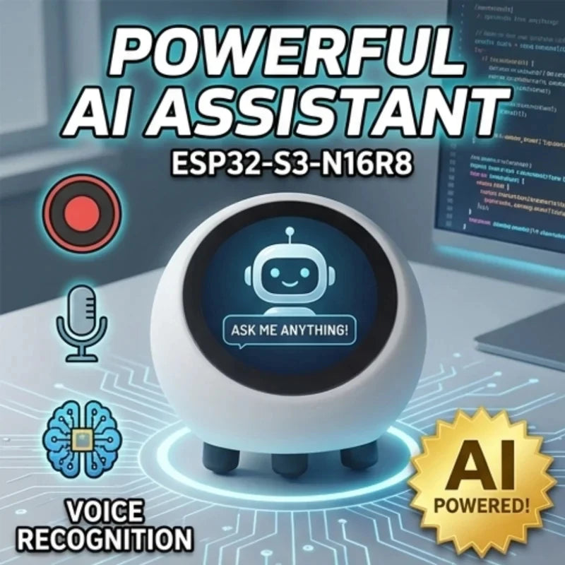 AI Voice Chat Robot No Touch Screen LCD Display Mini Robot Tabletop Ornaments Smart Assistant Robot for Home Decor(No Battery)