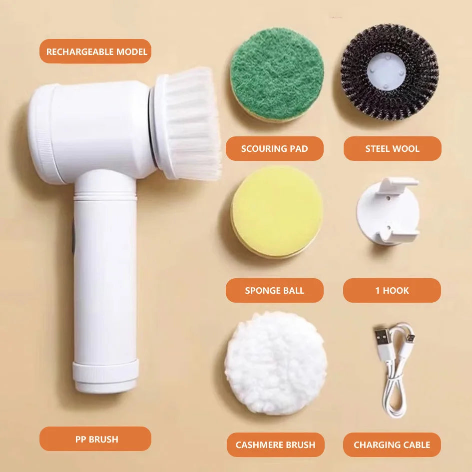 Multi-functional Handheld Cordless Electric Cleaning Brush - Ideal for Kitchen Dishwashing, Bathroom Sink, and Tile Cleaning