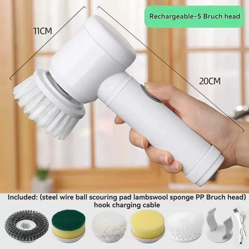 Multi-functional Handheld Cordless Electric Cleaning Brush - Ideal for Kitchen Dishwashing, Bathroom Sink, and Tile Cleaning