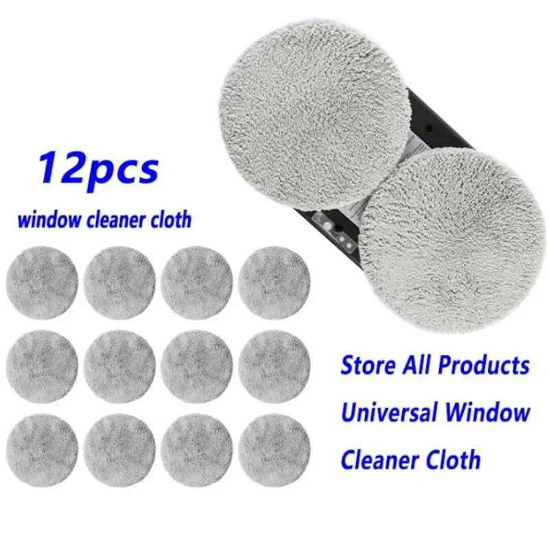 12 PCS Electric Window Cleaner Round Cleaning Cloth Window Cleaner Wipes