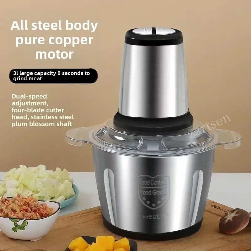 Electric Meat Grinders 304 Stainless Steel Food Crusher Multifunctional Vegetable Slicer Chopper Mincer Baby Food Processor